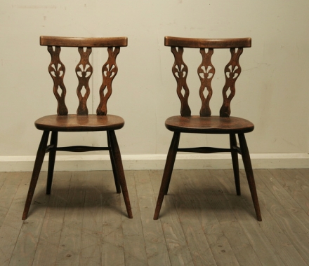 Set Of Six Vintage Ercol Dining Chairs