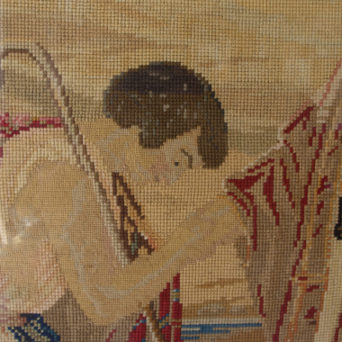 Large, Gilt Framed, 19th Century Needlepoint