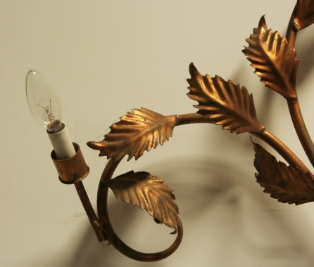 Decorative Italian Gilt Metal Wall Sconce