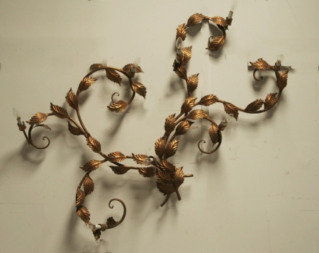 Decorative Italian Gilt Metal Wall Sconce