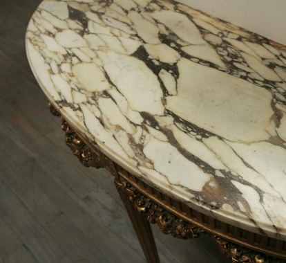 Louis 16th Style Gilt Console Table