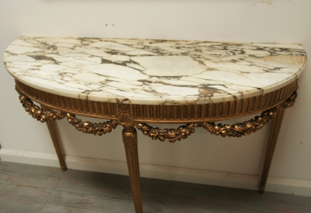 Louis 16th Style Gilt Console Table