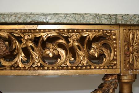 Superb Louis 16th Style Gilt Console Table