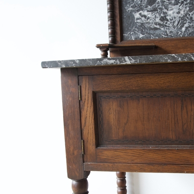 English Edwardian Sideboard With Marble Top