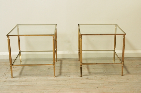 Pair Of Vintage Brass Side Tables
