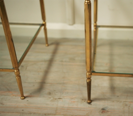 Pair Of Vintage Brass Side Tables
