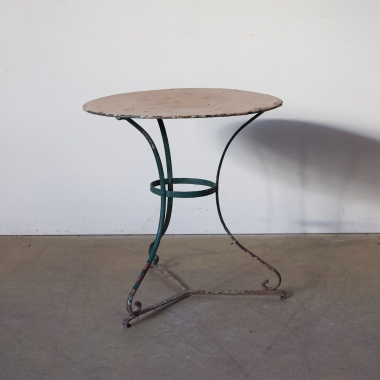 A Large, French, Metal Café Table 