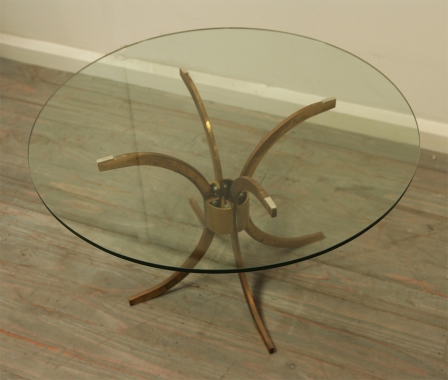 Elegant Round Brass Low Table
