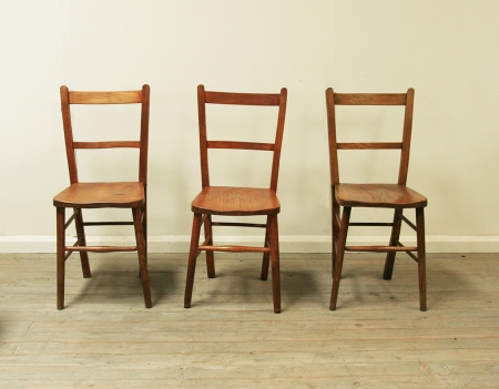 Set Of 6 Elm Folk Dining Chairs