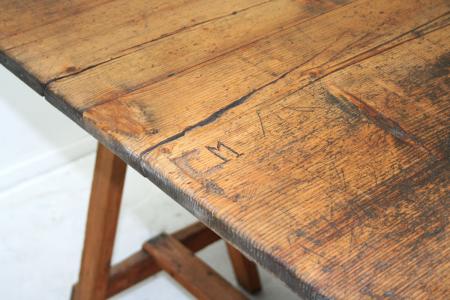 French 19th Century Studio Trestle Work Table
