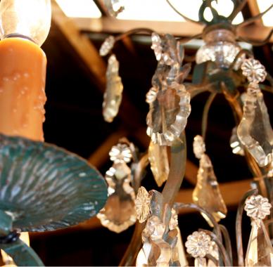 French Verdigris Régence Style Chandelier