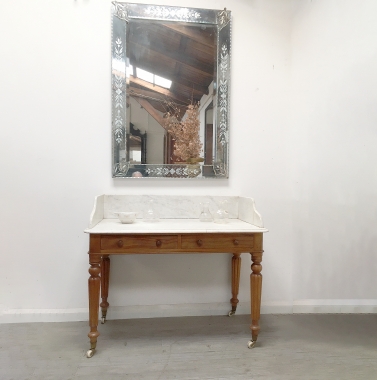 Decorative English marble topped washstand