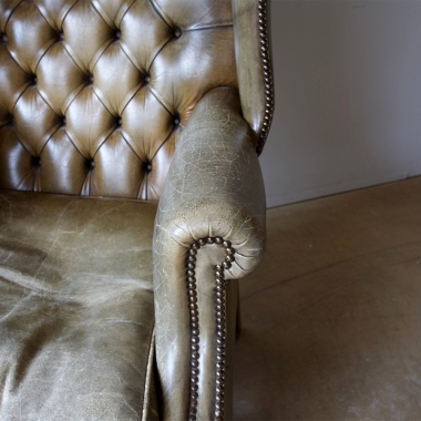 Georgian Style Leather Wingback Armchair