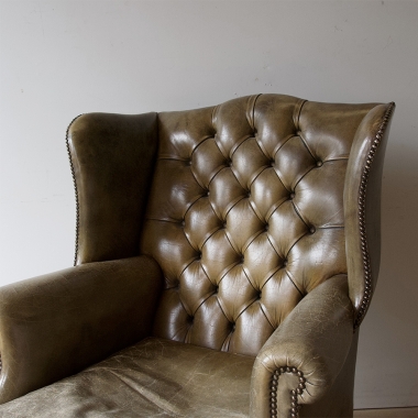 Georgian Style Leather Wingback Armchair