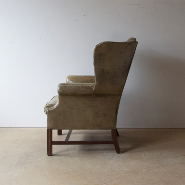 Georgian Style Leather Wingback Armchair