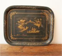 Large French Tôle Chinoiserie Tray