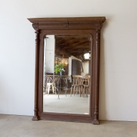 Large, French, Neoclassical, Oak Mirror 