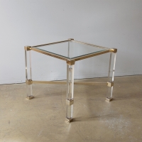 Pierre Vandel Lucite And Brass Side Table