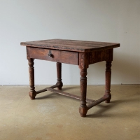 French Painted Rustic Side Table