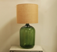 Large Vintage Green Bottle Lamp