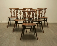 Set Of Six Vintage Ercol Dining Chairs