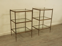 A Pair Of 1940's Brass Tiered Tables