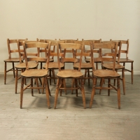 Set of 12 English Provincial Elm Chairs