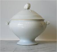 French 19th Century White Ceramic Tureen